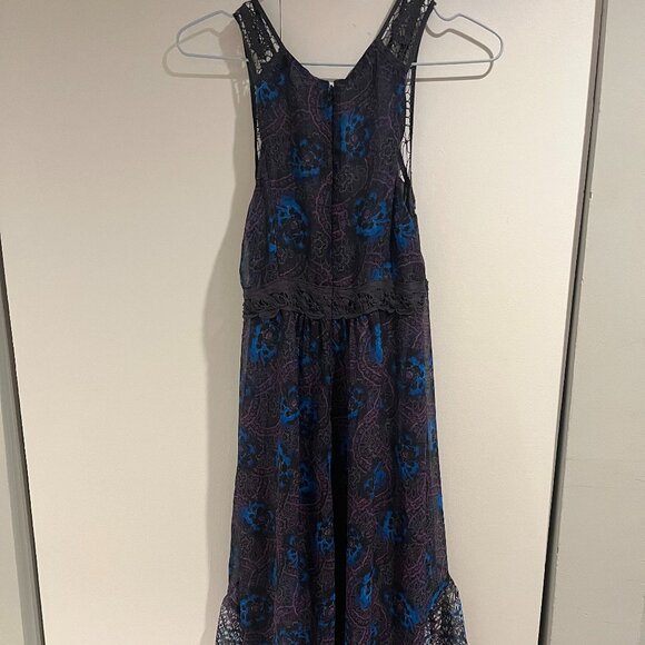 Free People Native Rose Purple Blue Floral Printed Midi Dress - Picture 4 of 10